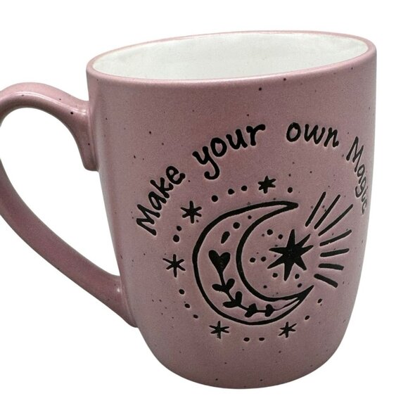 Sheffield home Pink Ceramic Mug With "Make Your Own Magic" Design 16 Oz READ - Picture 1 of 4